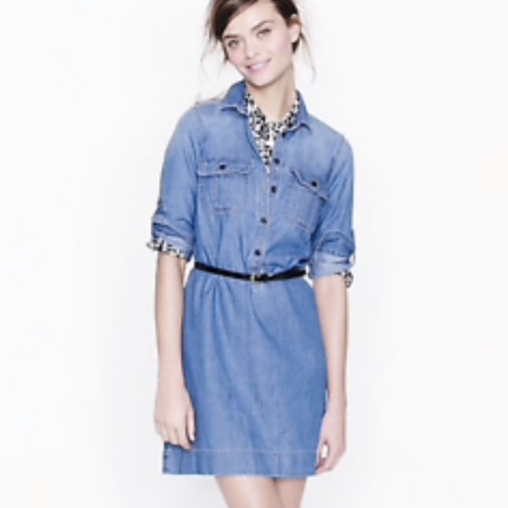 J Crew Dress Long Sleeve Denim 2